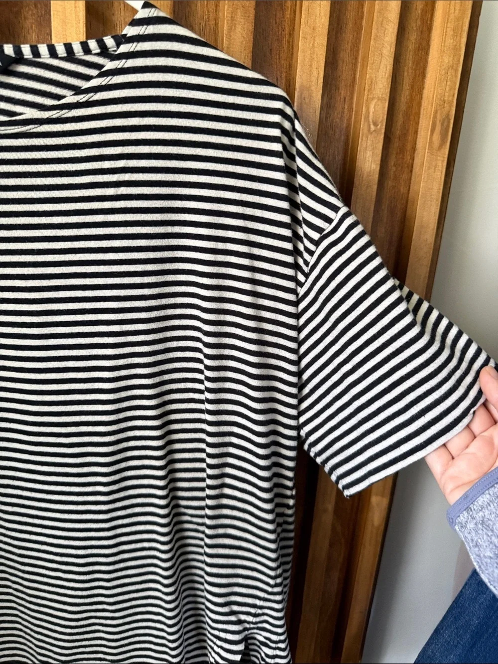 RITVA FALLA Boxy Dropped Shoulder Striped Ulpukka Top. Size M/L